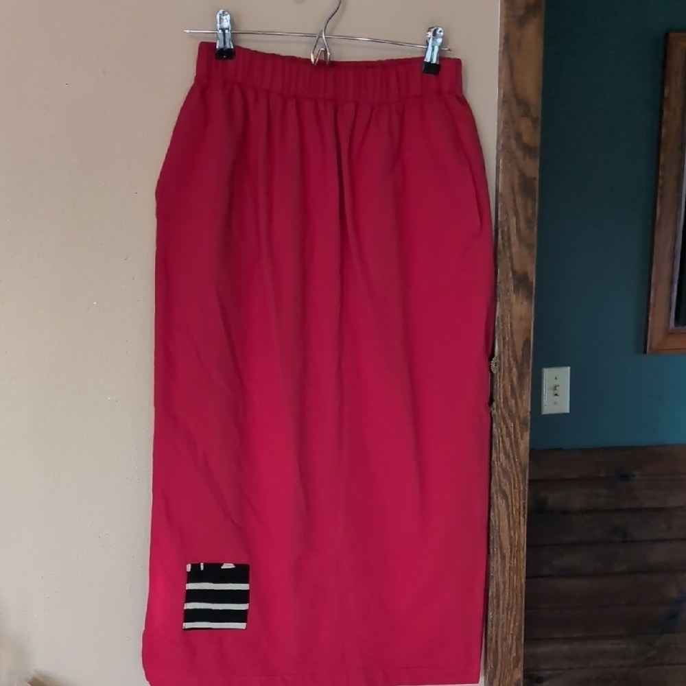 My Tribe By Joy Burton 80s Red Women's Skirt